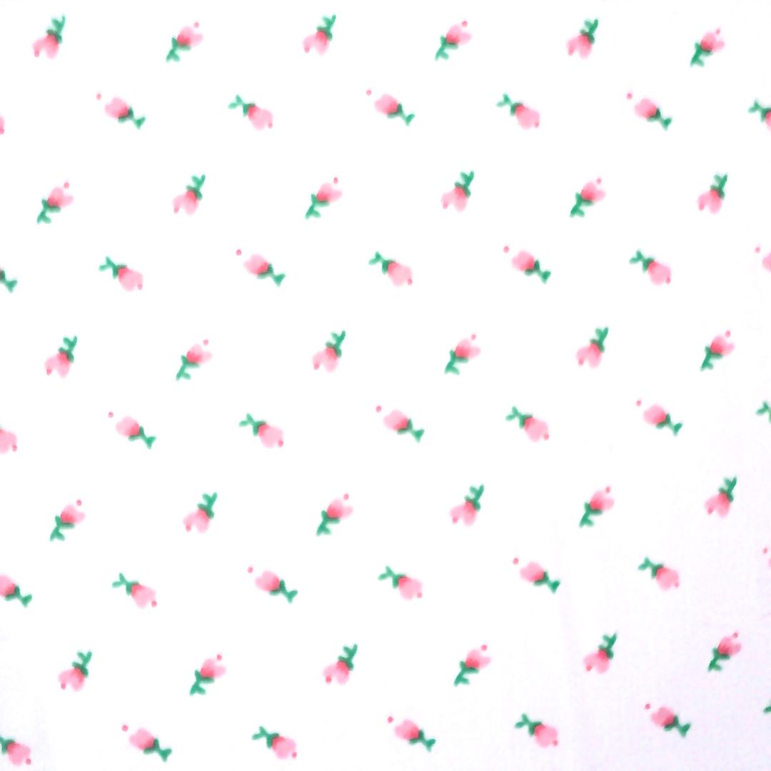DITSY SMALL FLORAL PRINTS ON WHITE POLY COTTON FABRIC NURSERY rose